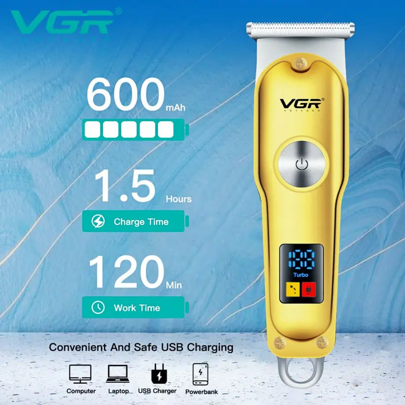 VGR V-290 Professional Cordless Hair Clipper – Electric Trimmer