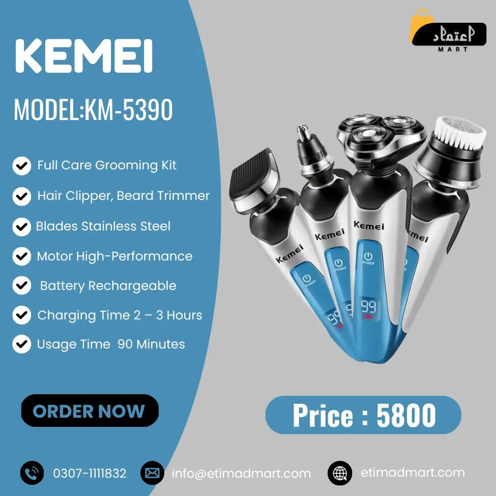 Kemei KM-5390 Full Care Grooming Kit – All-in-One Solution