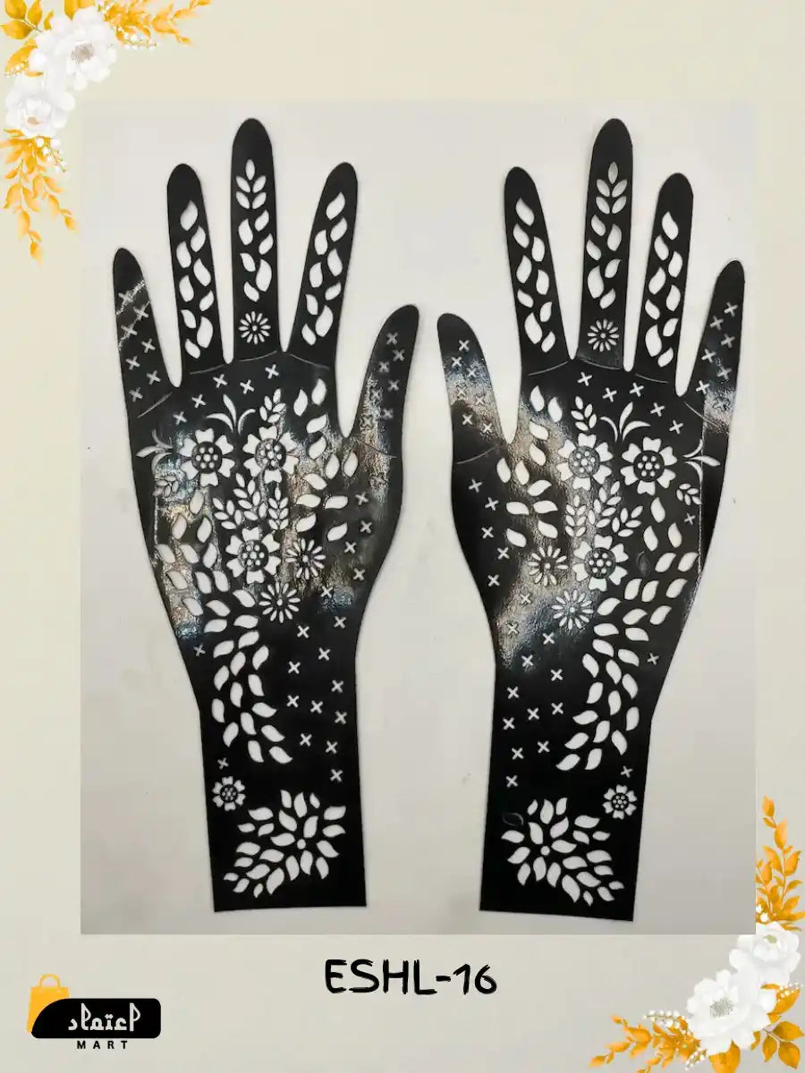 Reusable Full Hand Henna Stencil Stickers – Arabic Bridal Mehndi Design