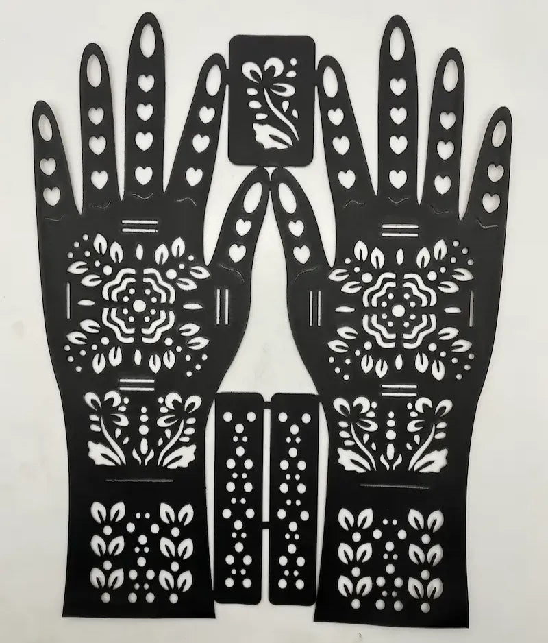 Reusable Full Hand Henna Stencil Stickers – Arabic Bridal Mehndi Design