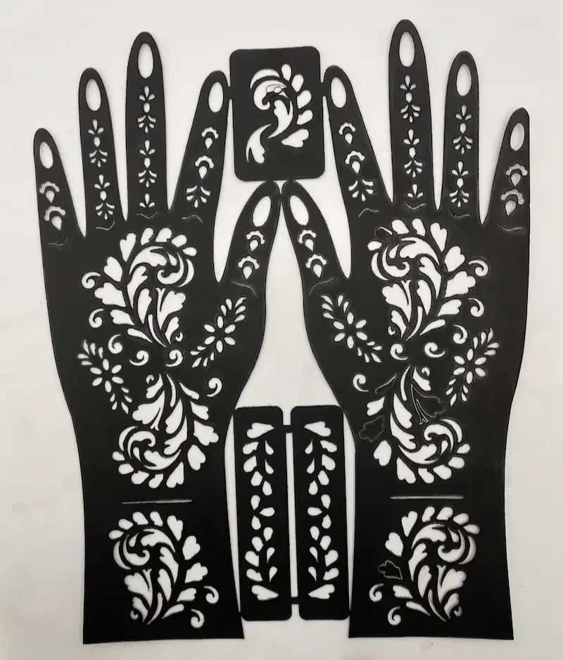 Reusable Full Hand Henna Stencil Stickers – Arabic Bridal Mehndi Design