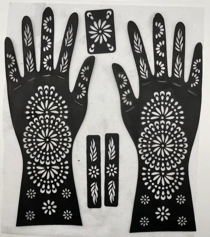 Reusable Full Hand Henna Stencil Stickers – Arabic Bridal Mehndi Design