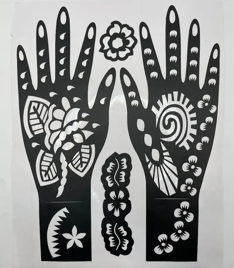 Reusable Full Hand Henna Stencil Stickers – Arabic Bridal Mehndi Design