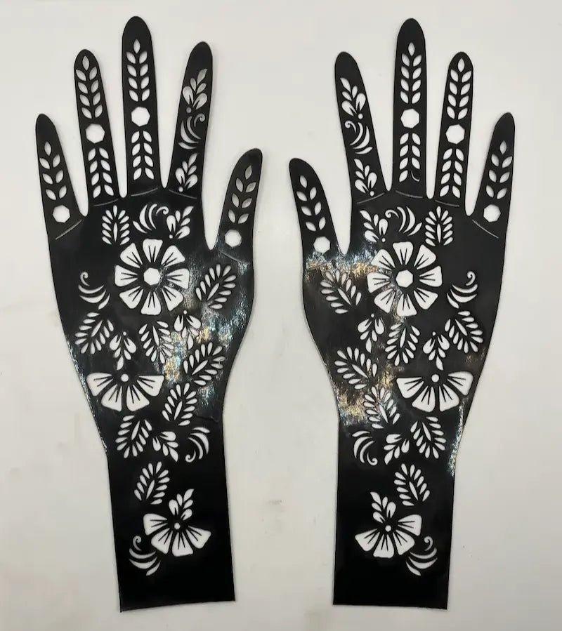 Reusable Full Hand Henna Stencil Stickers – Arabic Bridal Mehndi Design