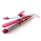 Kemei KM-1291 3-in-1 Hair Straightener, Curler & Crimper