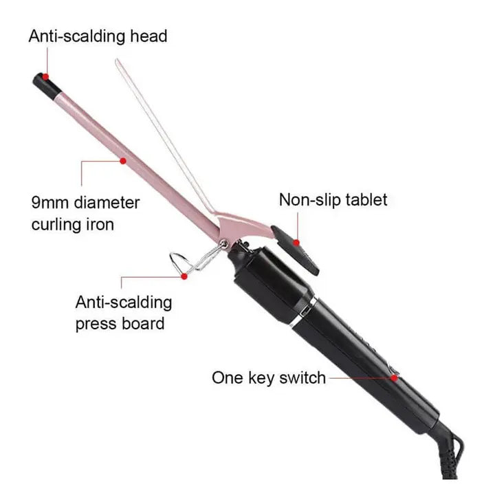 Kemei KM-1323 Hair Curler – 9mm Ceramic Barrel, Rapid Heat