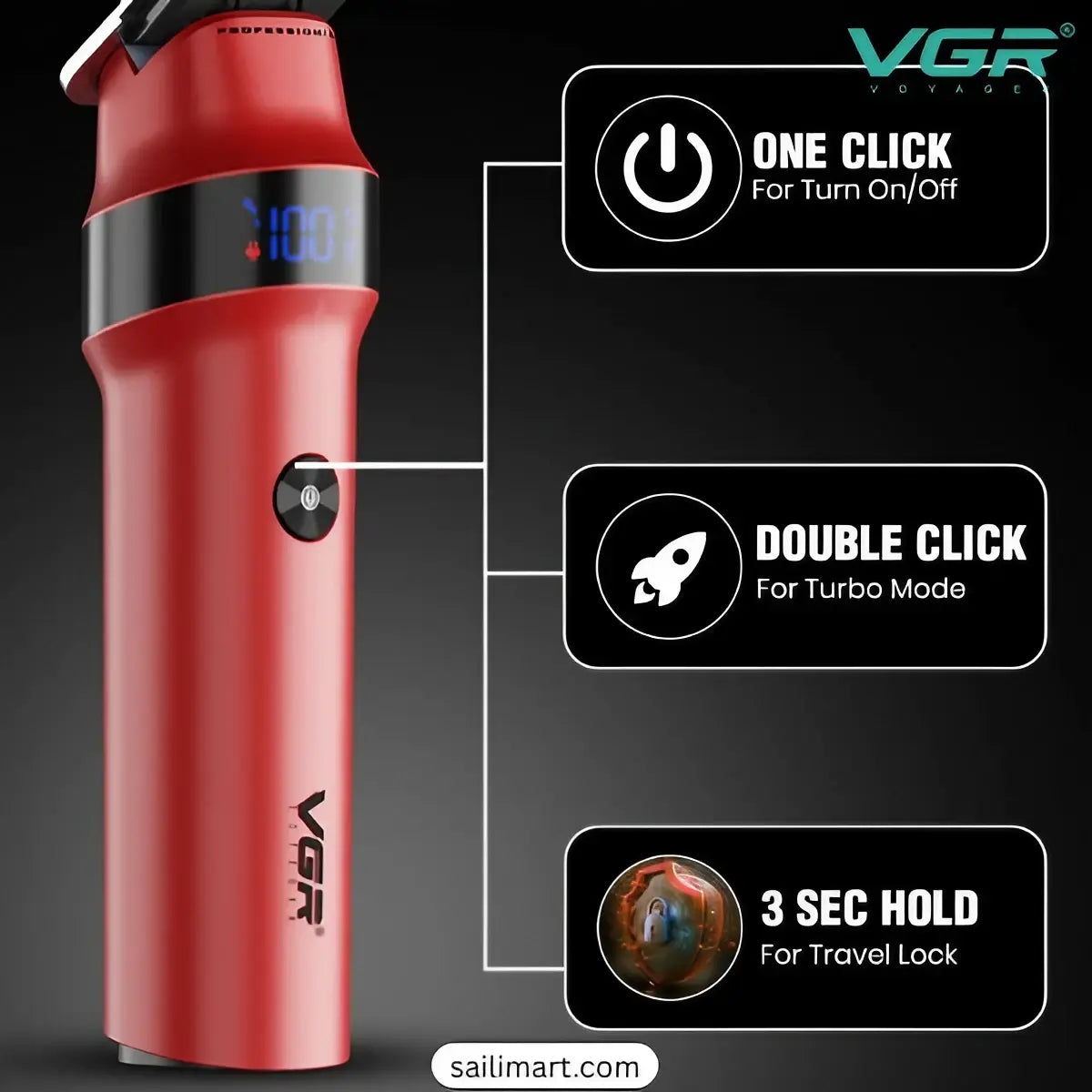 VGR V‑987 Cordless Hair Trimmer for Men