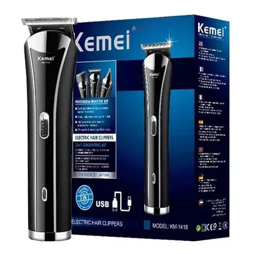 Kemei KM-1418 3-in-1 Electric Clipper: Beard, Nose, Shaver