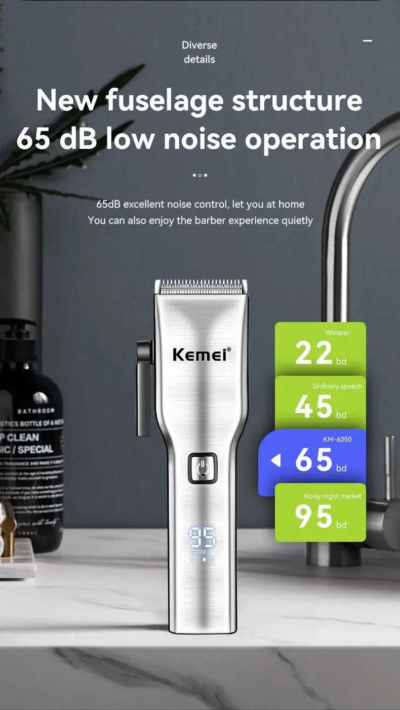 Kemei KM-6050 Cordless Hair Clipper – Beard & Hair Trimmer