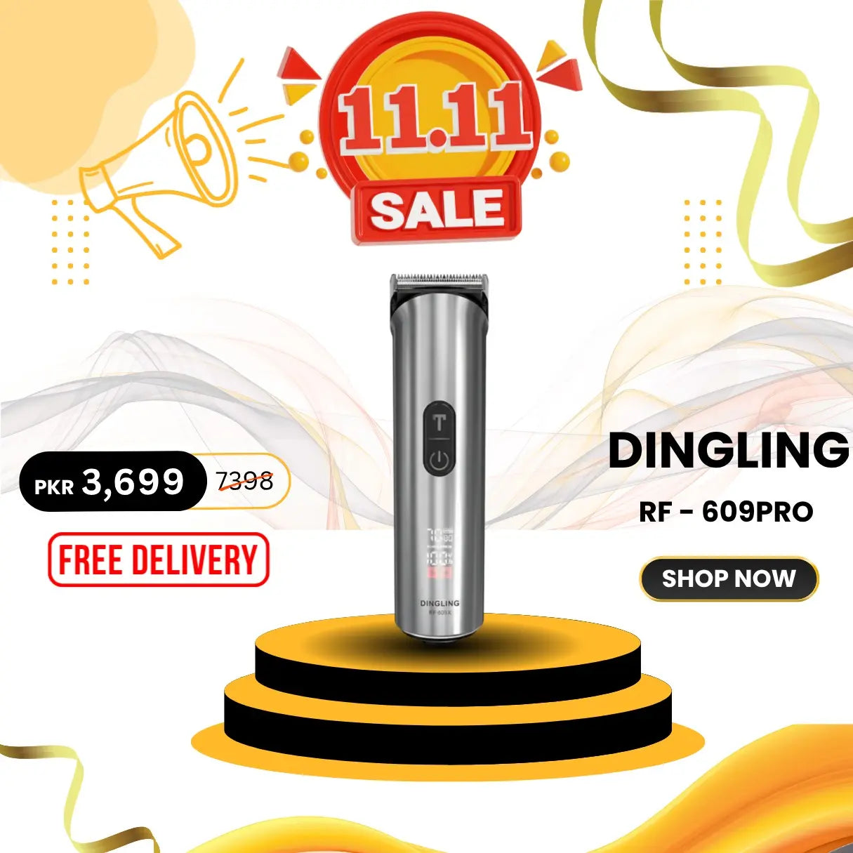 DingLing Pro RF-609X Professional Electric Hair Clipper for Men