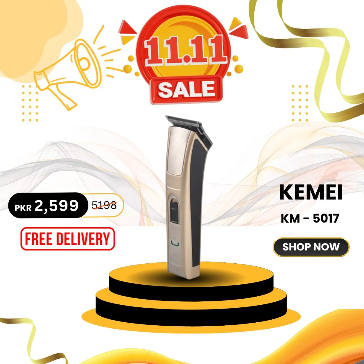 Kemei 5017 Hair Clipper & Beard Trimmer for Men