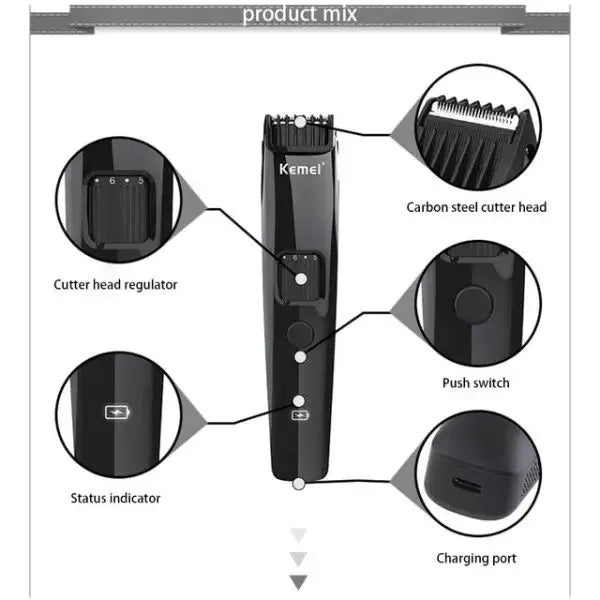 Kemei KM-302 Cordless  Professional Hair Trimmer & Clipper