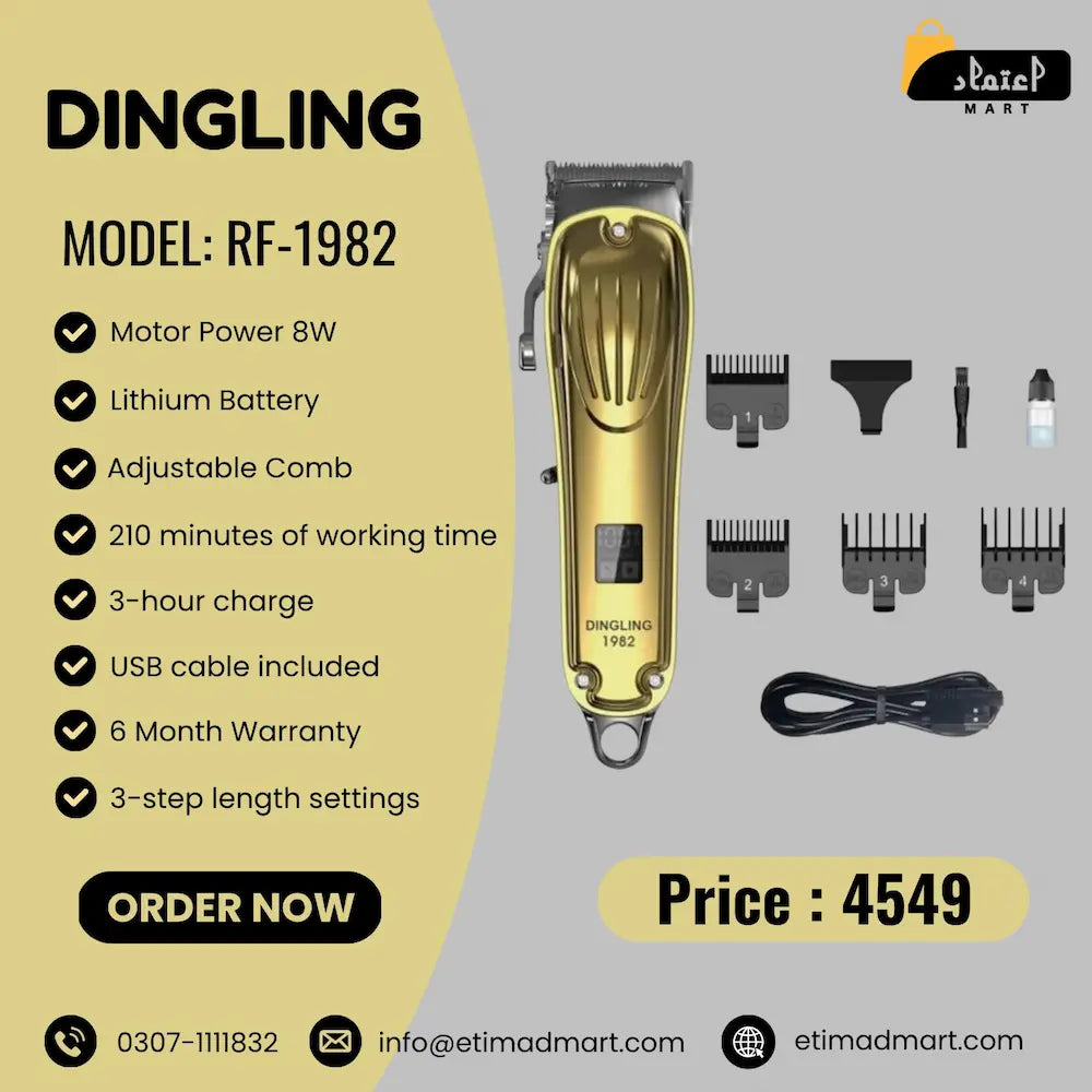 Original Dingling RF-1982 Hair Clipper & Beard Trimmer