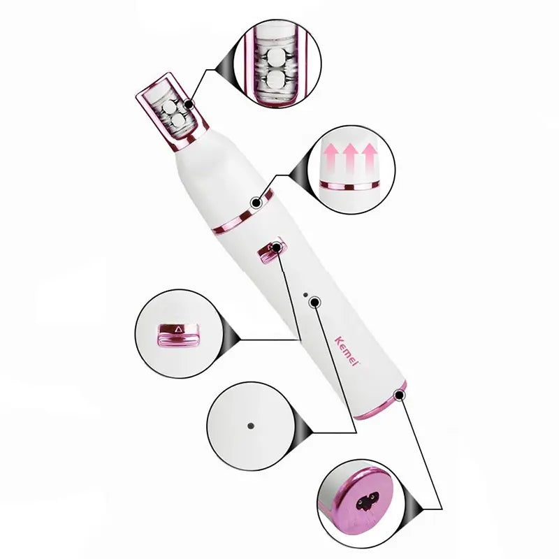 Kemei KM-2189 7-in-1 Electric Lady Shaver Epilator Kit