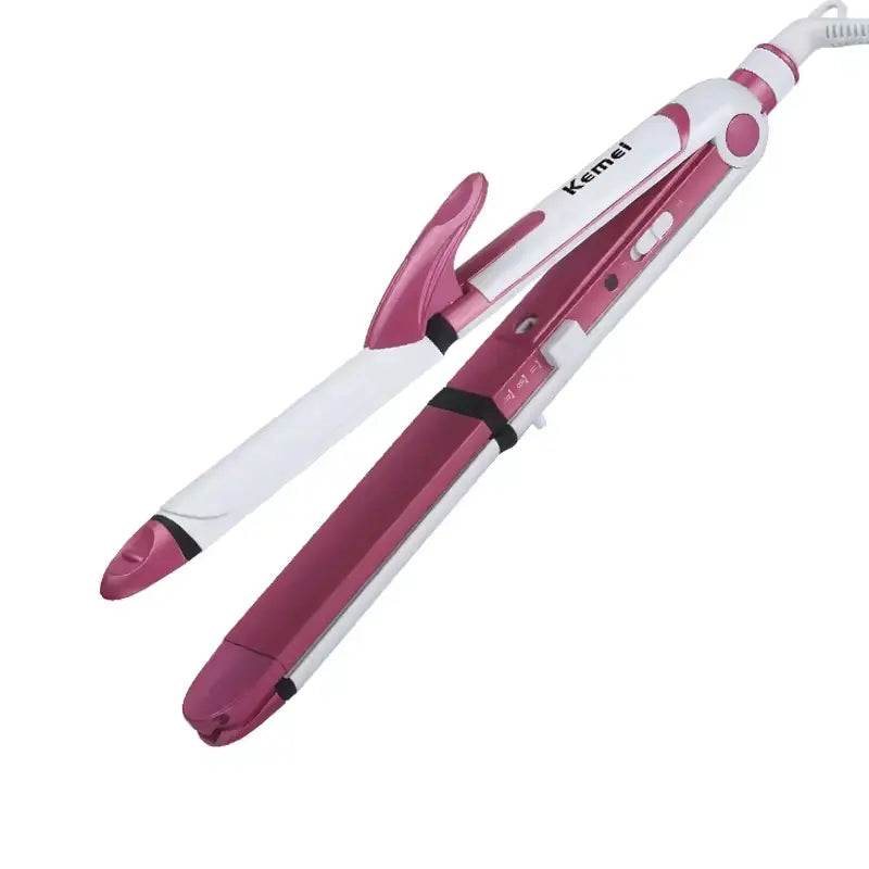 Kemei KM-1291 3-in-1 Hair Straightener, Curler & Crimper