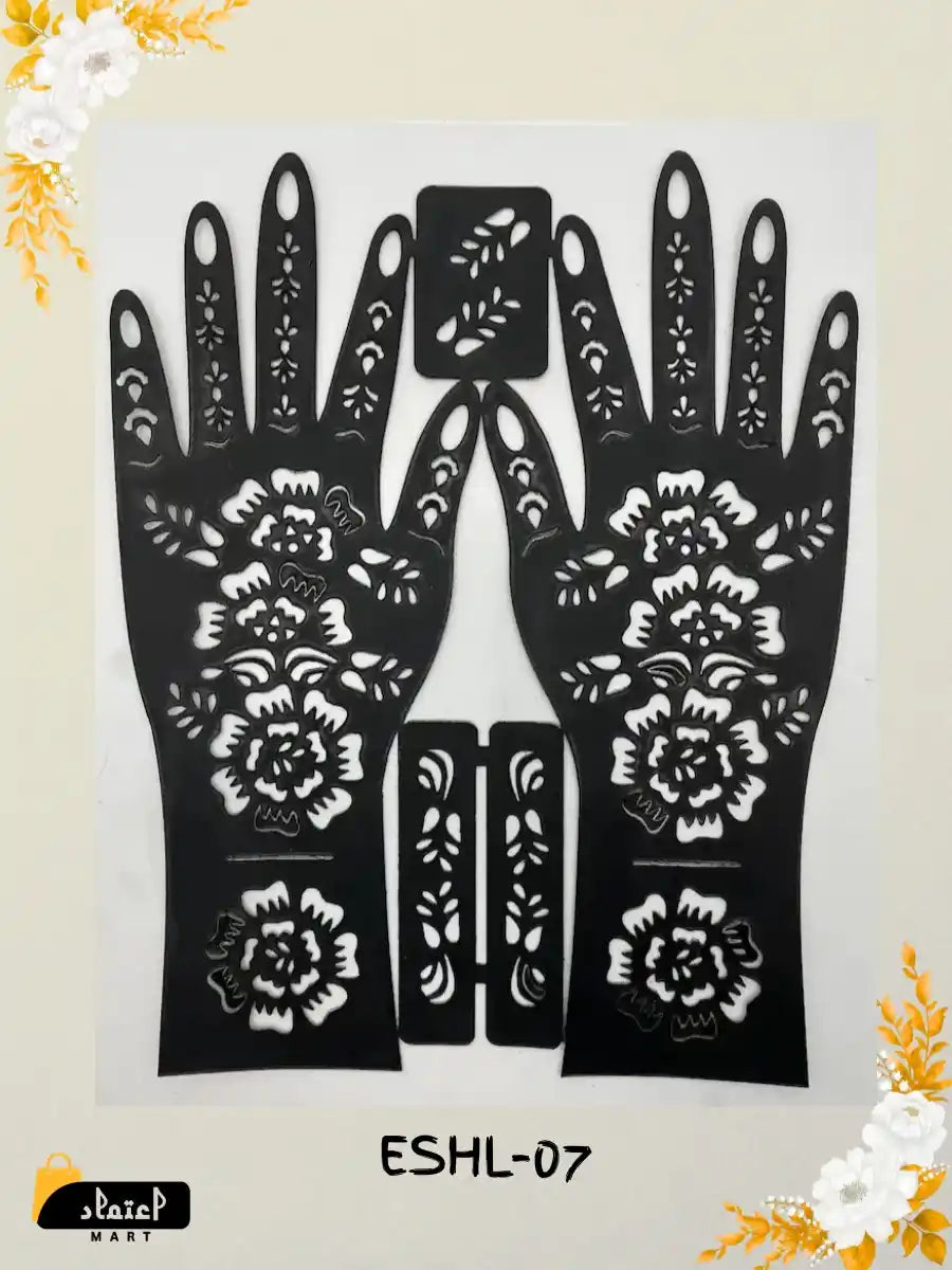 Reusable Full Hand Henna Stencil Stickers – Arabic Bridal Mehndi Design