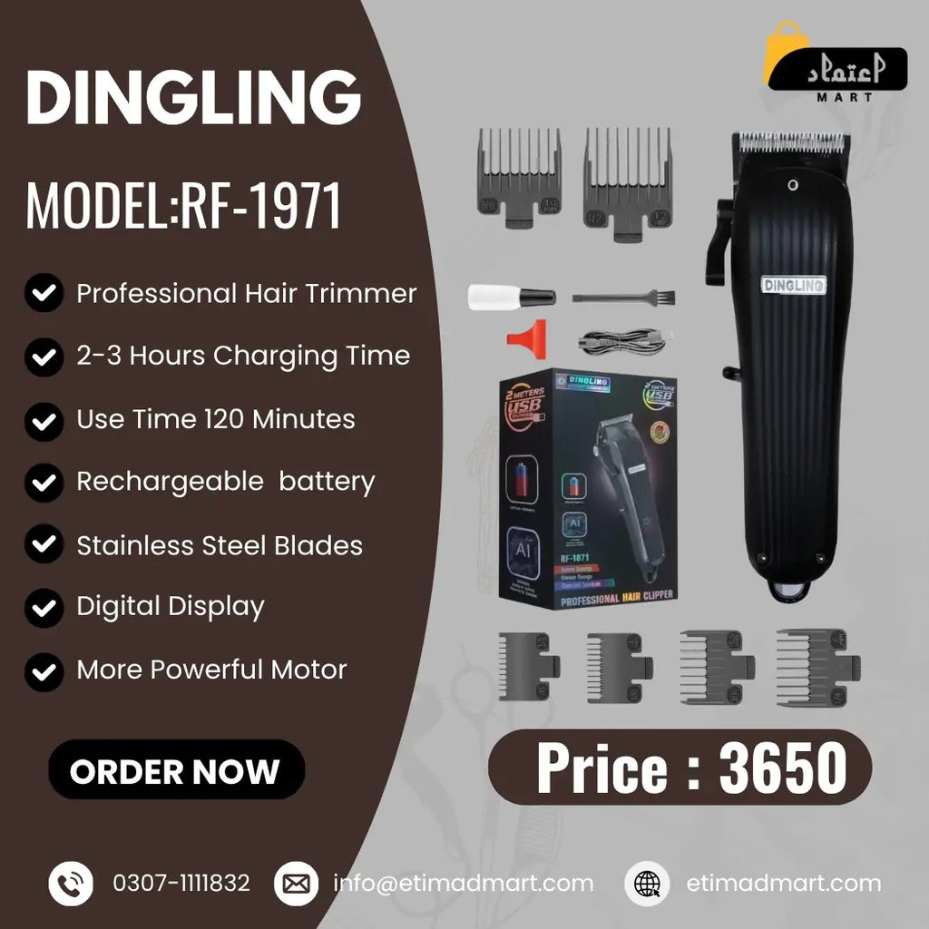 Dingling RF-1971 Professional Cordless Hair Clipper