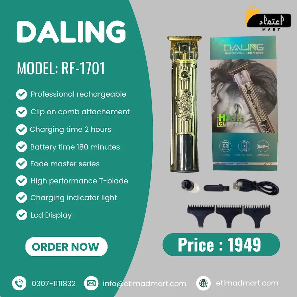 Daling 1701 Professional Electric Hair Clipper for Men