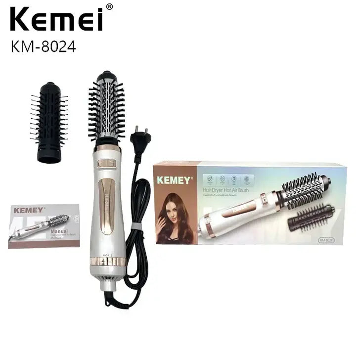 Kemei KM-8024 Hot Air Brush | Straightener, Curler & Volumizer