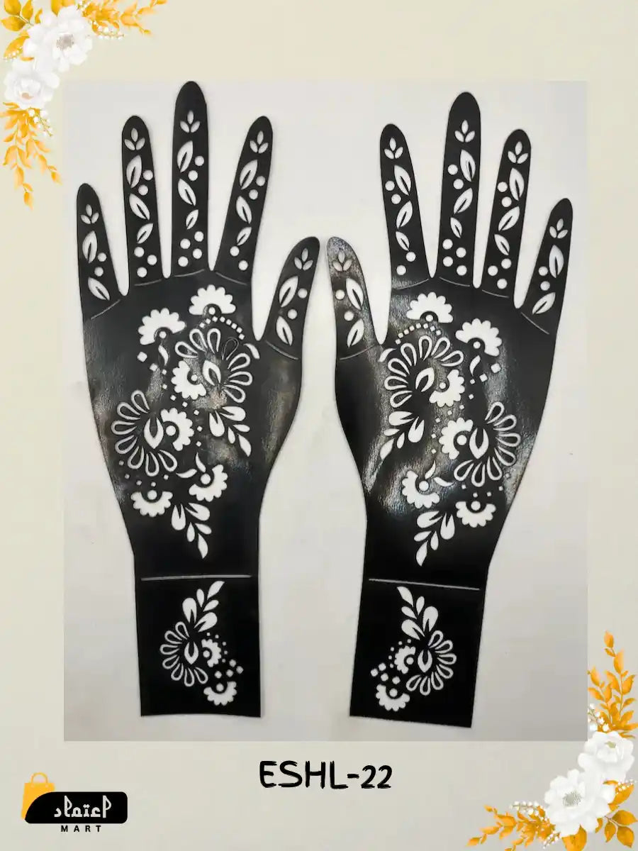 Reusable Full Hand Henna Stencil Stickers – Arabic Bridal Mehndi Design