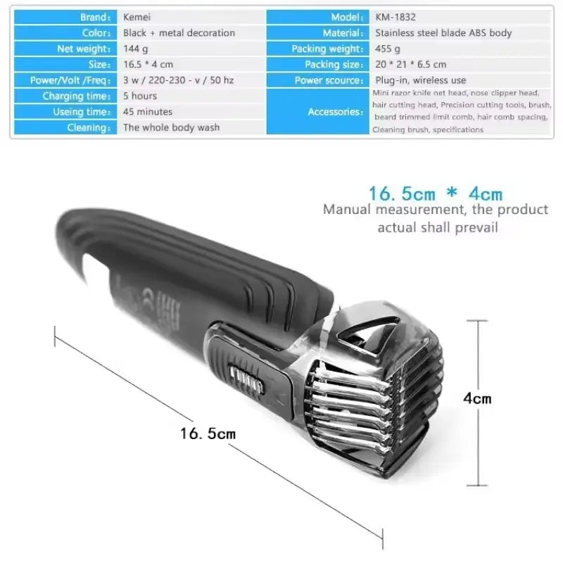 Kemei KM-1832 5-in-1 Full Care Grooming Kit for Men