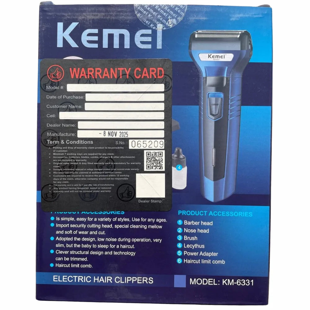 Original Kemei KM-6331 3 in 1 Grooming Kit
