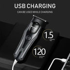 Kemei KM-593 Cordless Hair Trimmer – LED Display & Multi-Speed