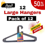 Pack of 12 HeavyDuty Plastic Hangers – Premium Quality