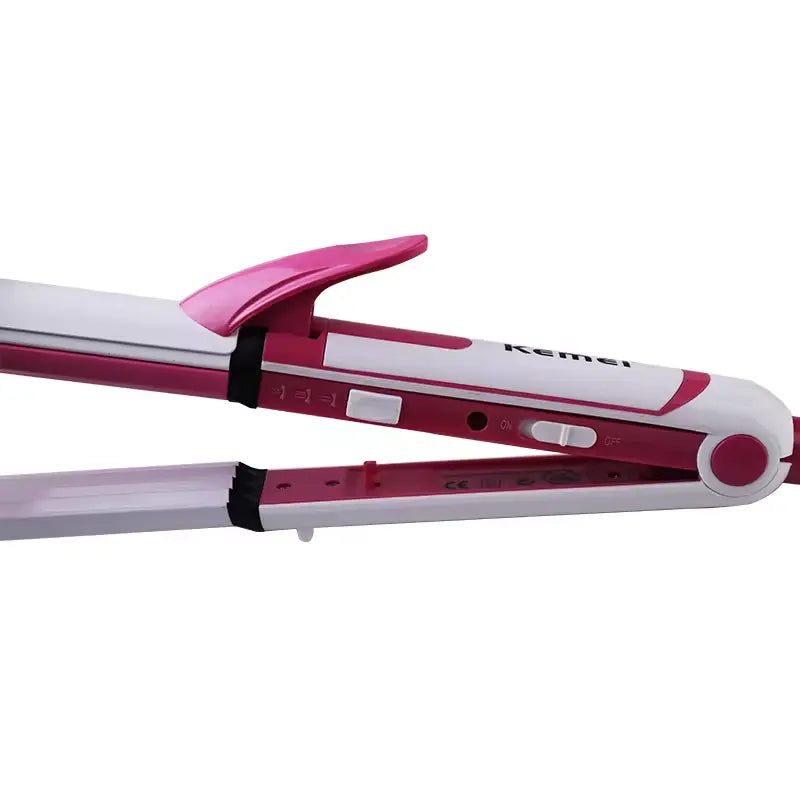 Kemei KM-1291 3-in-1 Hair Straightener, Curler & Crimper