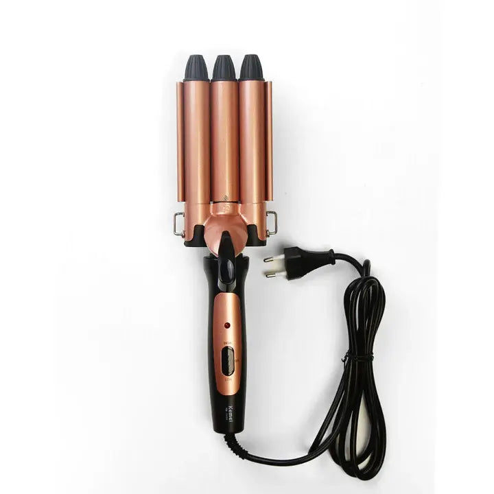 Kemei KM-1010 Foldable Triple Barrel Hair Curler