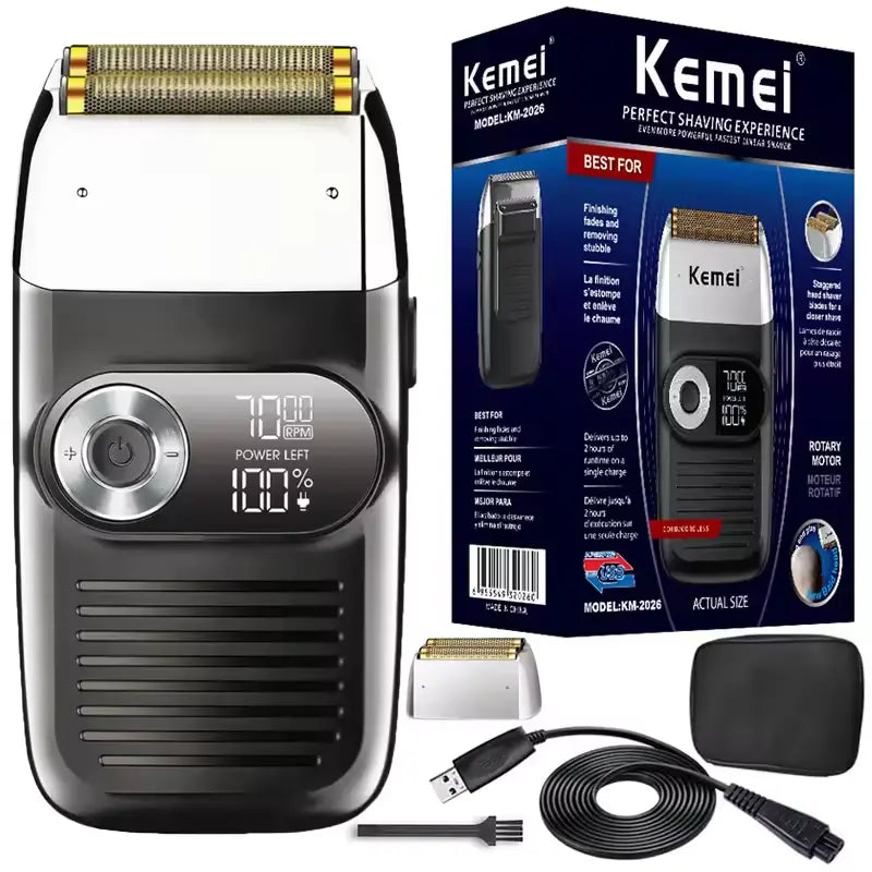 Kemei KM-2026 Hair & Beard Foil Shaver for Men’s