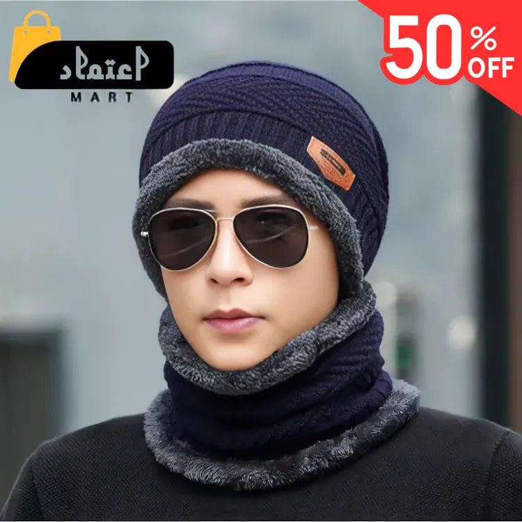 Beanie Cap & Neck Warmer for Men & Women