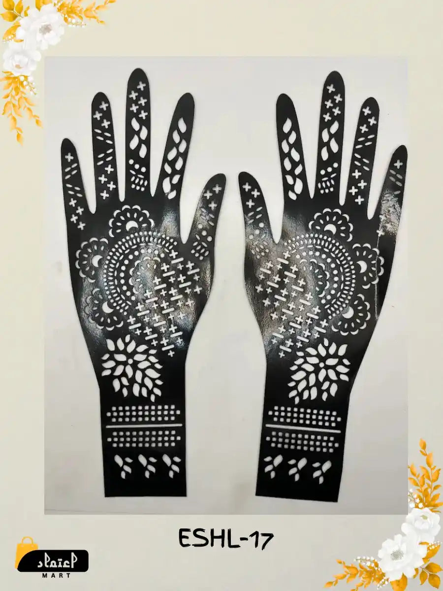 Reusable Full Hand Henna Stencil Stickers – Arabic Bridal Mehndi Design