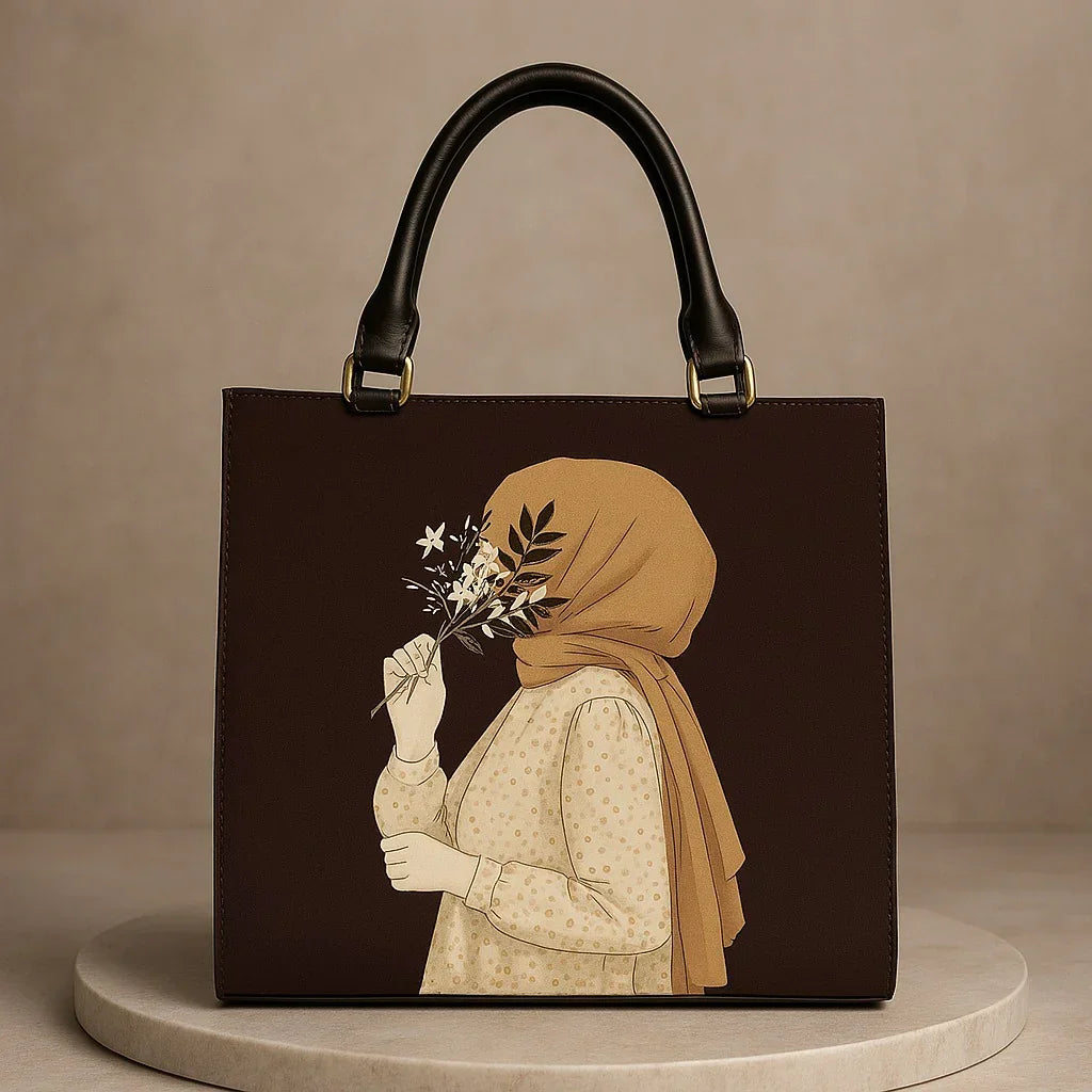 Hijab Girl Canvas Tote Bag – Multiple Colors Available