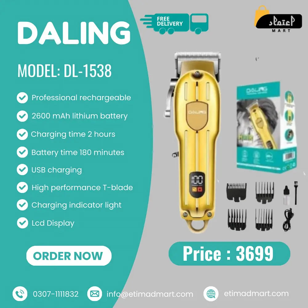Daling DL-1538 Professional Cordless Hair Trimmer