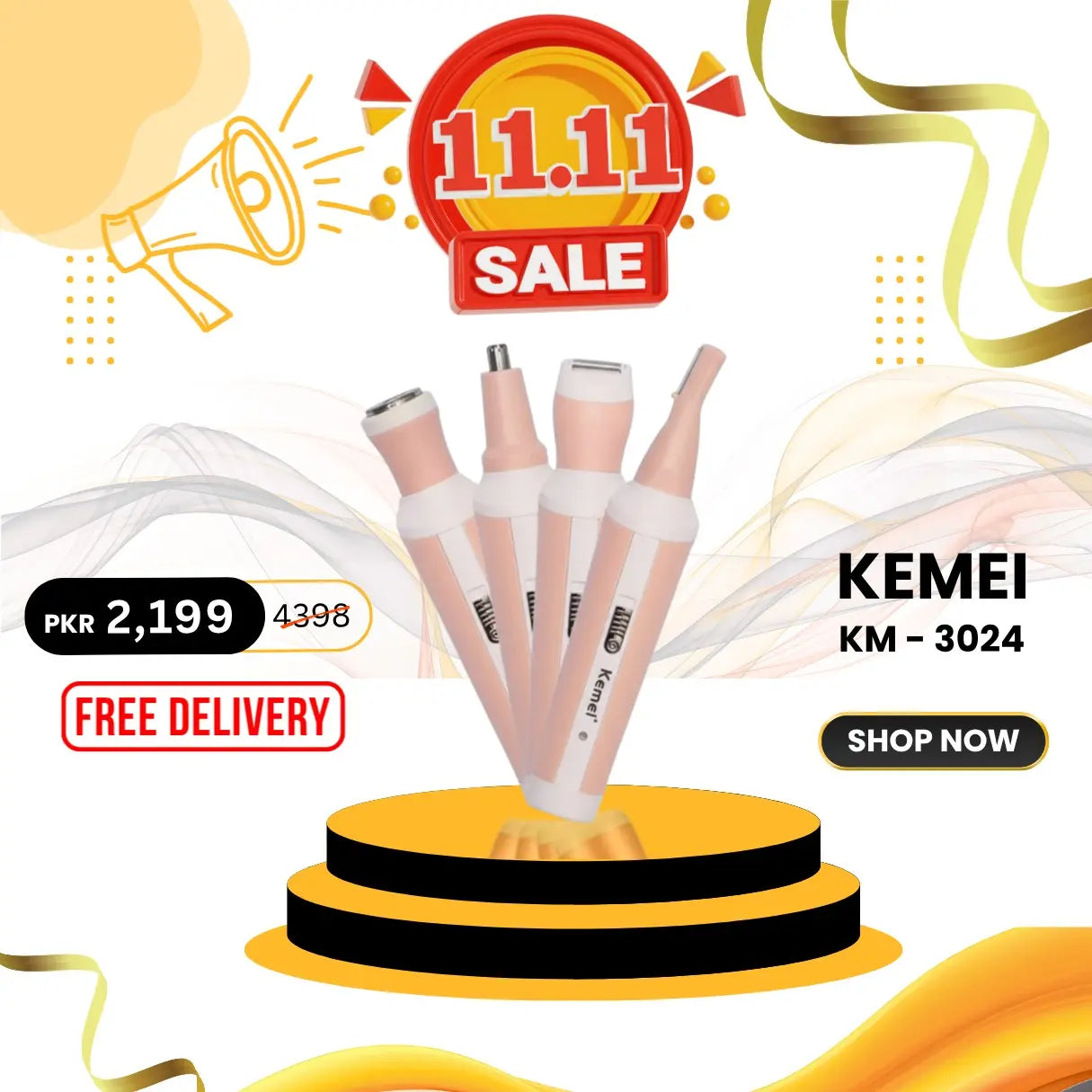 Kemei KM-3024 Professional Hair Clipper: Precision Grooming for Home & Salon Use