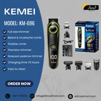 Kemei KM-696 – Ultimate 5 in 1 Grooming Kit | Beard, Hair & Body Trimmer