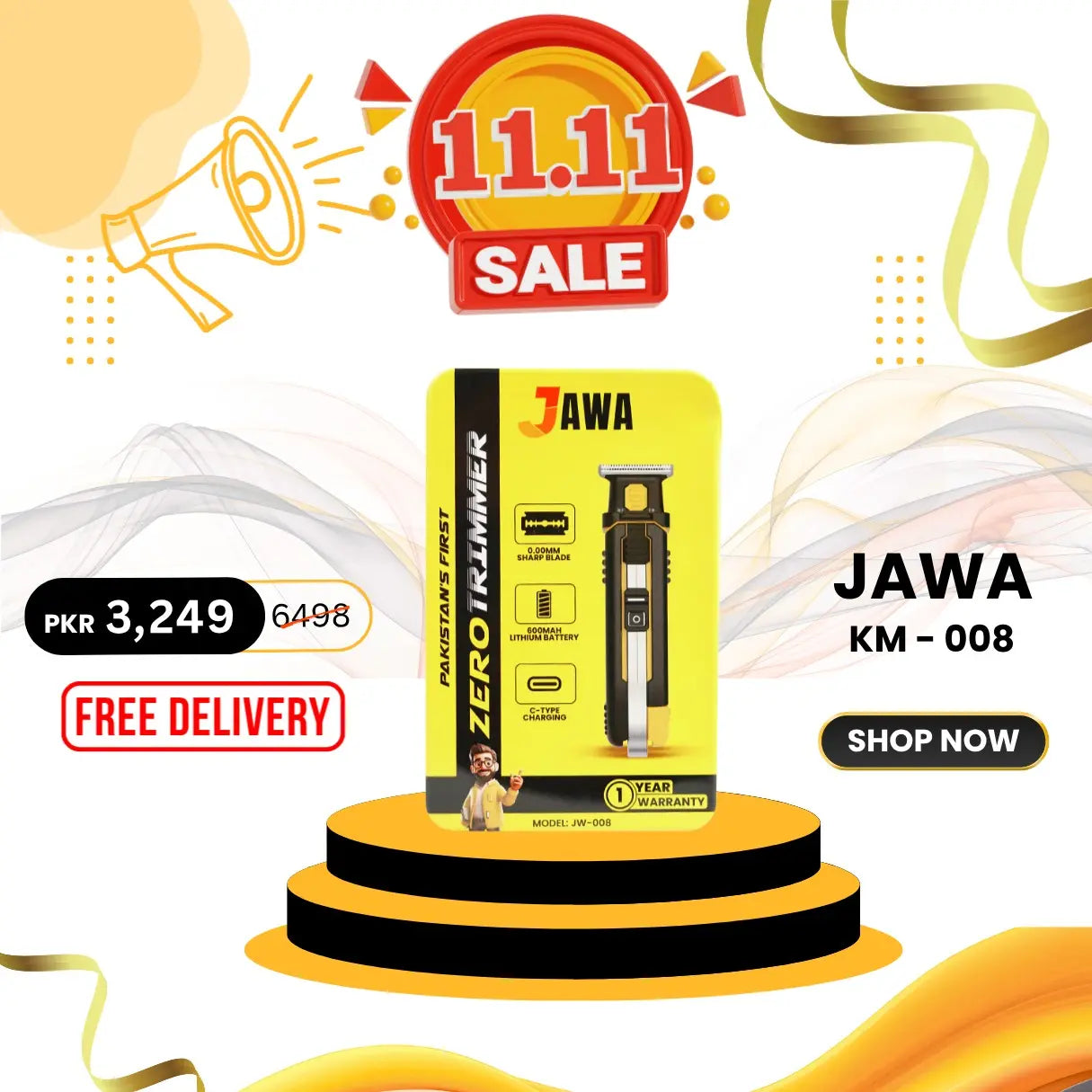 Jawa JW-008 Zero Hair Trimmer – Beard & Hair Clipper