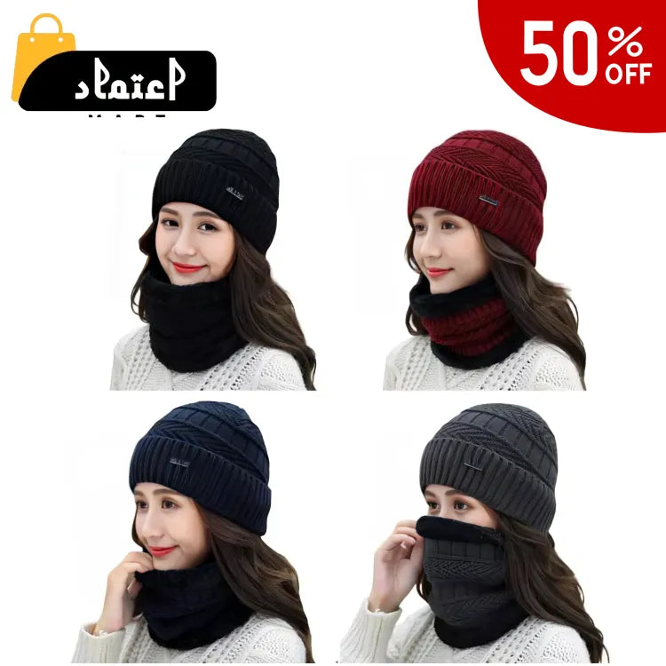 Beanie Cap & Neck Warmer for Men & Women