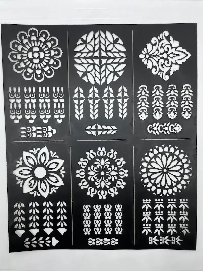 Arabic Tikki Reusable Henna Finger & Body Art Stencils