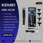 Kemei KM-306 Cordless Hair Clipper for Men