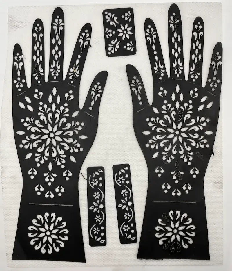 Reusable Full Hand Henna Stencil Stickers – Arabic Bridal Mehndi Design