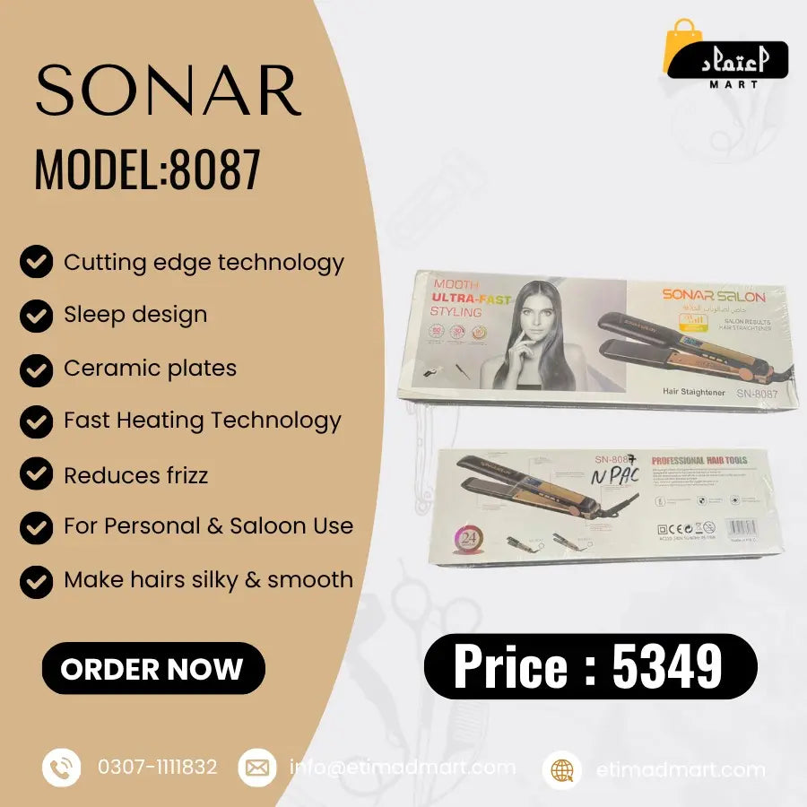 Sonar Salon 8087 Professional Hair Straightener