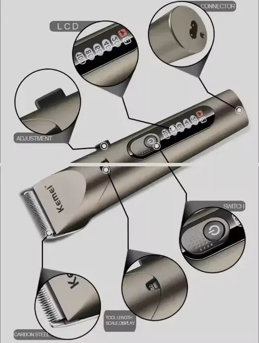 Kemei KM-1627  Beard & Hair Trimmer for Home & Salon