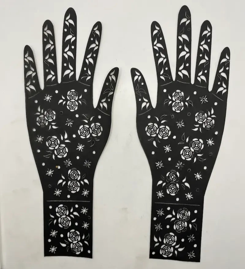 Reusable Full Hand Henna Stencil Stickers – Arabic Bridal Mehndi Design