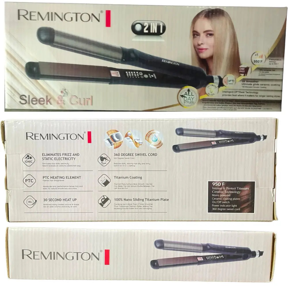 Remington R-308 Sleek & Curl 2-in-1 Hair Straightener