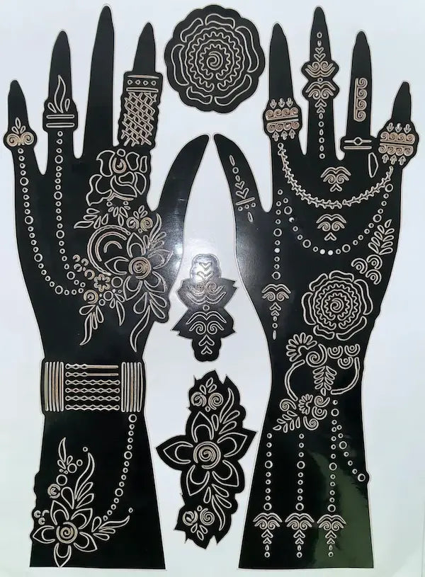 Elegant Bridal Arabic Henna Stencil Design for Weddings