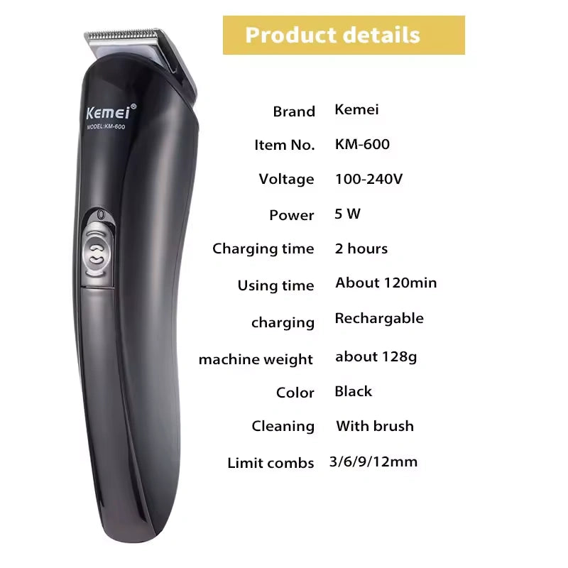 Kemei Km-600 11-In-1 Super Grooming Kit | Ideal for Home or Salon Use