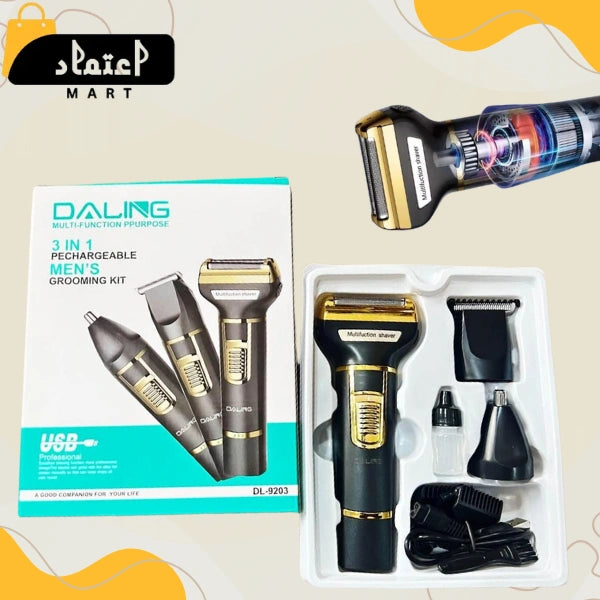 Daling DL-9203 3-in-1 Grooming Kit: Nose & Eyebrow Trimmer