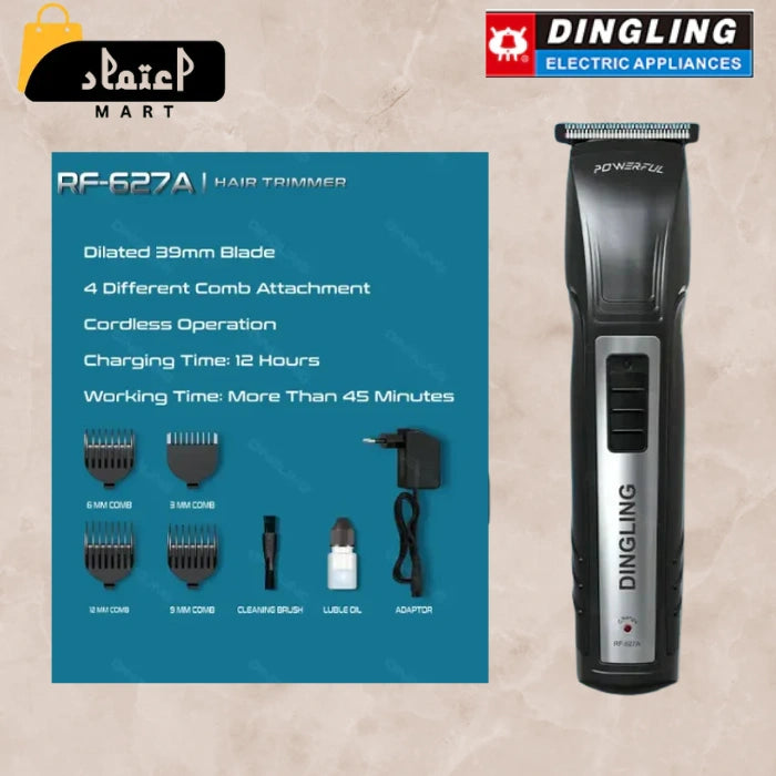 Dingling RF-627 Electric Hair Clipper | USB Rechargeable Trimme